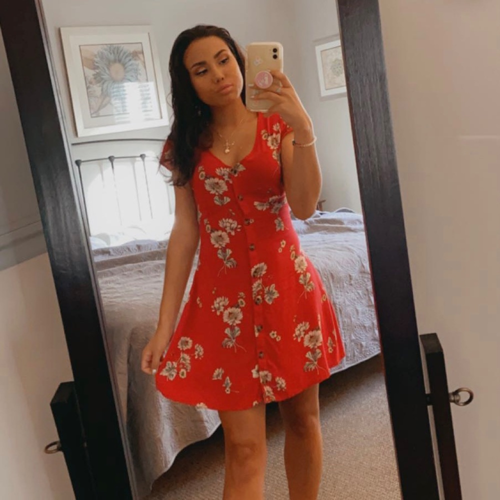 Red Floral Dress